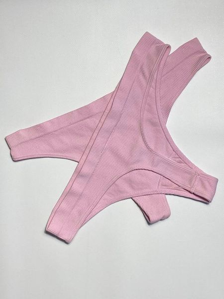 Жіночі трусики-бікіні в рубчик з бавовняною ластовицею L PC 048 фото