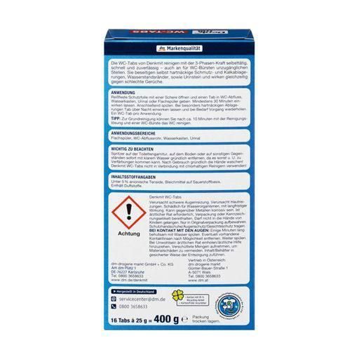 Denkmit WC-TABS таблетки для чищення унітазів 16 шт 4010355488558 фото