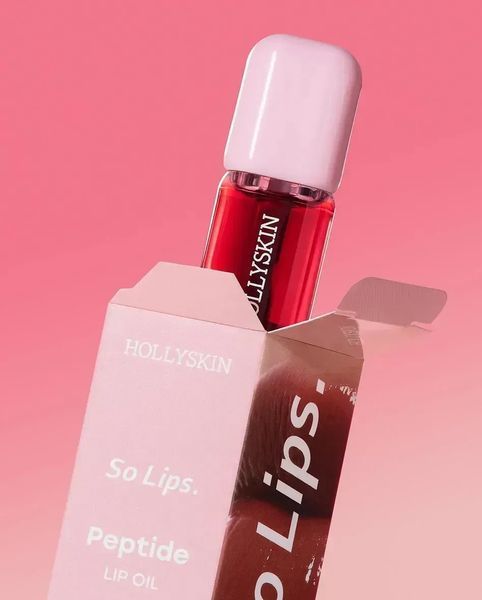 Зволожувальна олія для губ HOLLYSKIN So Lips. Peptide Lip Oil 008. Cherry Toffee 0424h фото